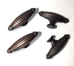 Set of 4 T-Knob Drawer or Cabinet Pulls 2 1/2″ wide color is Oil Rubbed Bronze