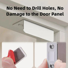 2pcs Magnetic Door Catch Latch Invisible Drill-Free Cabinet-Sliding Door Holder