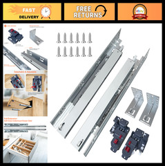 4 Pairs 9″ Soft Close Undermount Drawer Slides, Full Extension, 100LB Capacity,