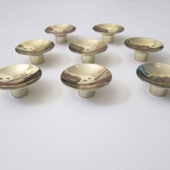 Vintage Mid Century Theme 8 Drawer Pull Lot Danish Style Goldtone Handles