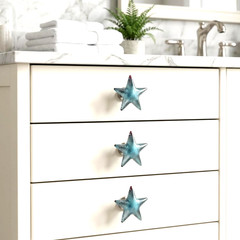 1 Glass Starfish Nautical Beach Knob Cabinet Door Drawer Pull furniture Hardware