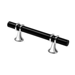 Alzassbg 10 Pack Matt Black and Silver Cabinet Pulls, 3 Inch(76mm) Hole Cente…