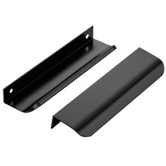 8 PCS Black Cabinet Handles 5.9 Inch Finger Edge Pulls 5 Inch Hole Center