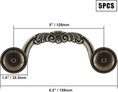 Elegant Bronze Drawer Pulls: 5 Piece 6.2 Inch Drop Bail Handles for Furniture