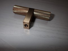 Emtek T-knob Satin Brass Knurled Cabinet Hardware Pull