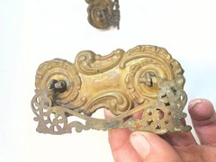 Antique Brass Drop Bail Handles Drawer Pulls Gold – Lot of 2