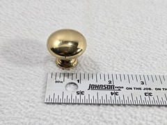 Vintage 1.25 Inch Round Polished Brass Cabinet Knob Heavy 10 Count