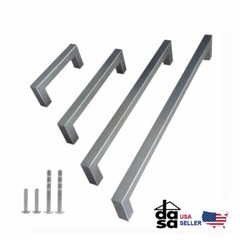 Brushed Stainless Steel Square Cabinet Bar Pulls Handles
