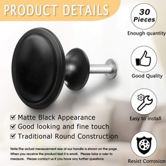 36 PCS 1.2 Inch Round Cabinet Drawer Knob Hardware Handle Bedroom Furniture