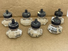 Vintage Emtek Glass Cabinet Knob Lot Of 7 “Old Town Clear” Glass.