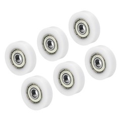 6pcs Nylon Pulley Wheel 6x28x7.5mm Bearing Sliding Conveyor Roller Wheel, White