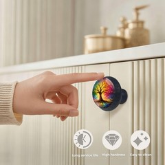 4 Pack Rainbow Tree of Life Kitchen Cabinet Knobs Acrylic Round Drawer Pulls …