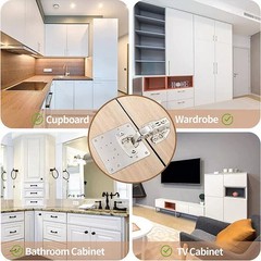 4-20x Kitchen Cupboard Door Hinge Repair Kit Plate and Fixing Screws Cabinet US