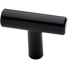 (10-Pack) Simple Bar 1-1/4 In. (32 Mm) Modern Matte Black T-Shaped Bar Cabinet K