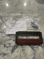 NWT Waterworks 4 1/2″ Brown Leather handle Pull Knob Like Restoration Hardware