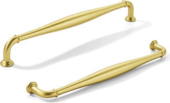 10-Pack 8 Inch(203Mm) Hole Center Vibrant Brushed Brass Modern Solid Heavy-Duty
