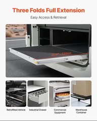VEVOR Heavy Duty 24″ Locking Drawer Slides 250lb Capacity Full Extension 1 Pair