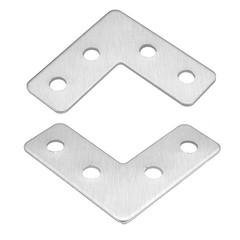 Flat Plate L Shape, 40mmx40mm, Angle Corner Brace Repair Brackets 8pcs Silver