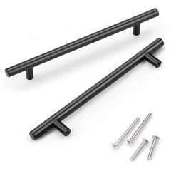 KNOBWELL 6 Pack 6-3/10″ Black Cabinet Pulls and 6 3/10inch(160mm),