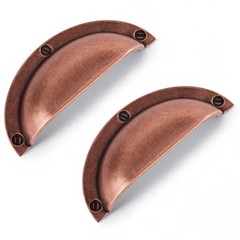 Vicycmc Antique Copper zinc Alloy Cabinet Cup pulls,Vintage Retro Solid 2-1/2