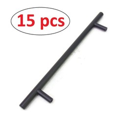 15-pc Matte Black Round 8-3/4″ Long 6-1/4″ CTC Drawer Pulls Stainless Steel