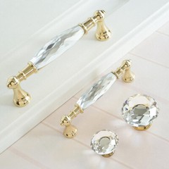 3.75″ 5″Gold Crystal Dresser Knobs Drawer Handle Pulls Cupboard Cabinet Handle