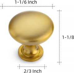 Kitchen Cabinet Update | 30 Gold Zinc Knobs, 1.17″ Diameter