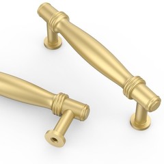 Cabinet Handles 3.75 Inch 96mm Brushed Gold Kitchen Cupboard Drawer 10 PCS