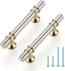 20 Pack 5″ Brushed Nickel & Gold Cabinet Pulls for Kitchen & Dresser Drawers