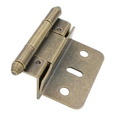 Antique Brass Partial Wrap Rabbet Hinge 3/8″ Inset Bullet Tip 76068-AB