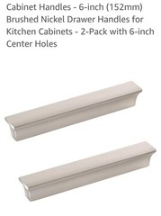 Cabinet Handles 6-inch (152mm) Brushed Nickel Drawer Handles 2 Pack