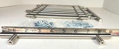 Lot of 12 Brushed Satin Nickel T Bar Kitchen Cabinet Handles Pulls C to C 6-1/4″