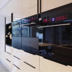 Kitchen Cabinet Door Handles Contemporary Lip Pull Pulls Drawer Black/Champagne