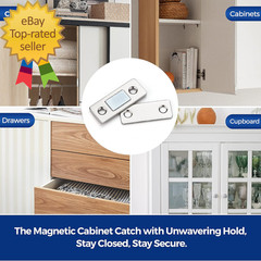12 Pack Ultra Thin Cabinet Door Catch Stainless Steel Cabinet Magnetic Door Catc
