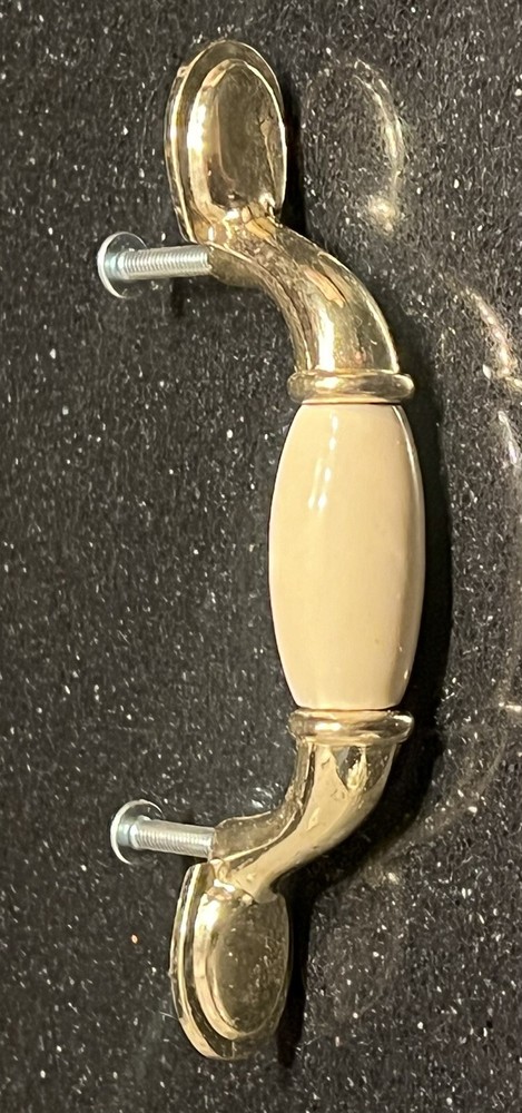Laurey Cabinet 20 Set Drawer Door Pulls First Family 5” Ivory White Brass NEW