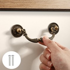 (3″ Hole to Hole) Drop Bail Dresser Pull Handle Drawer Pulls Antique Bronze