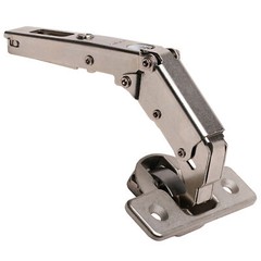 Salice Series Pie-Cut Corner 65 degree Opening Self Close Hinge, Nickel-Plated
