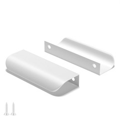 Goldenwarm White Cabinet Edge Finger Pull Handles 3″ 76mm Aluminum 25 Pack