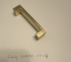 9 each Liberty Geometric Pull.P38519C-117-CP.PolishedBrass.3-3/4”CTC.4-1/4”long