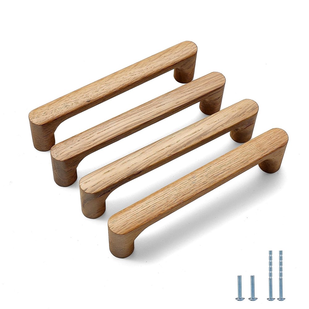 Burlywood Round 7-1/2in 8 Pcs Wooden Drawer Pulls Handle for Cabinets Kitchen…
