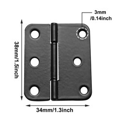 Auvotuis 1.5×1.3 Inch Black Metal Butt Hinges, 24Pcs