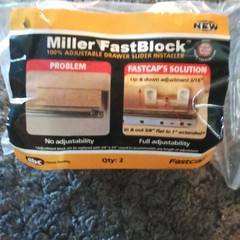 FastCap MILLER FASTBLOCK Plastic Adjustable Drawer Slide Spacers (2 Pack)