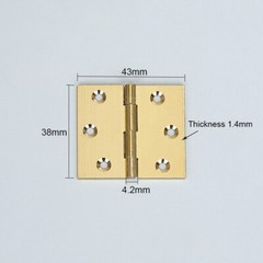 10PCS Solid Brass 1.5” Widen Cabinet Hinges Wood Cases Jewelry Gift Box Hinges