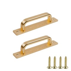 5.04 Inch Barn Door Handle Sliding Kitchen Cabinet Drawer Gold Pull 2 PCS