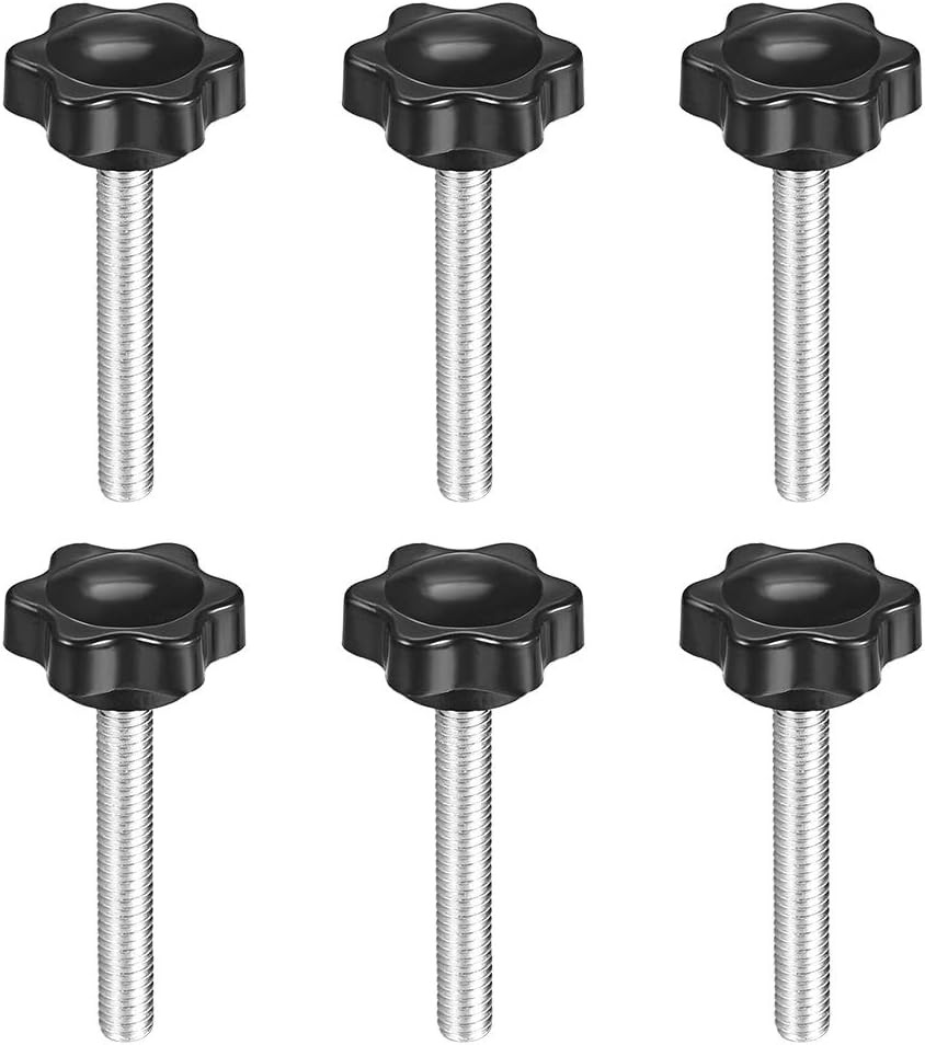 Clamping Screw Knob, Plum Hex Shaped Grips Star Knob M6 X 50Mm Male Thread, 6 Pc