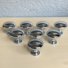 Lot Of 8 Shiny Chrome Door Drawer Cabinet Pull Handles Kitchen Bathroom 1.25″ D