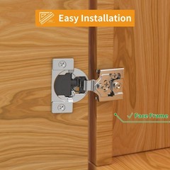 30 Pack 5/8″ Overlay 3D Soft Close Concealed Hinge for Frame Door, Smooth Slo…