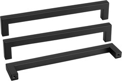 10 Pack Black Square Bar Cabinet Pull Drawer Handle Stainless Steel Modern Hardw
