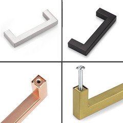 Probrico Cabinet Pulls Square Drawer Handles Kitchen Knobs Cupboard 3”4” 5”