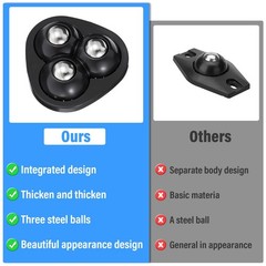 12PCS Black Appliance Rollers, Self-Adhesive Appliance Slider, Triangular Design